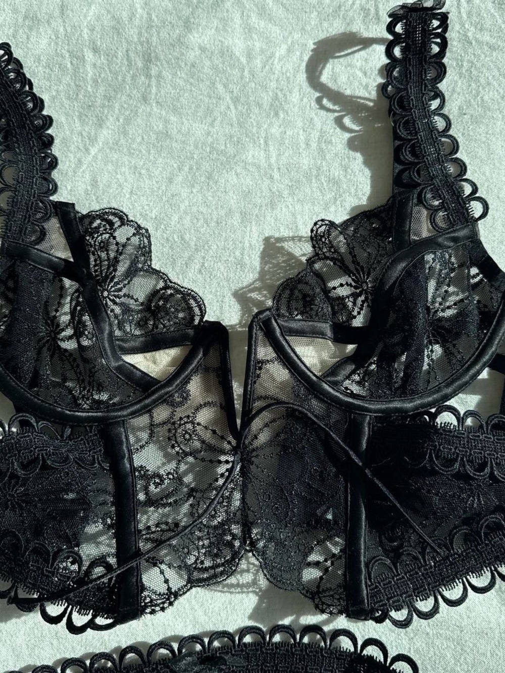 For Love And Lemons Black Lace Bralette Bustier